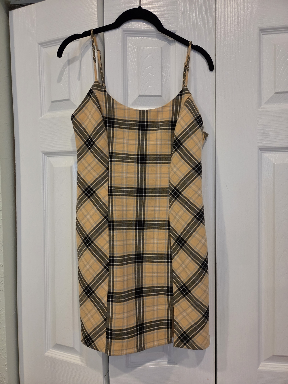Clueless Vibes Forever 21 Yellow Plaid Mini Slip Dress